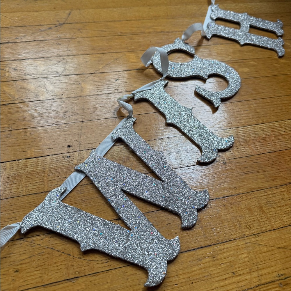 Glitter 'WISH' garland - Pottery Barn